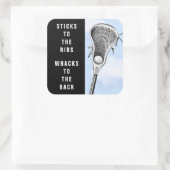 Grappige Lacrosse Vierkante Sticker (Tas)