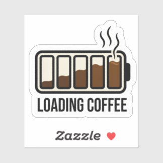 Grappige Lade Koffie Batterij Niveau Vinyl Sticker