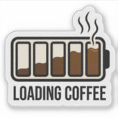 Grappige Lade Koffie Batterij Niveau Vinyl Sticker (Voorkant)