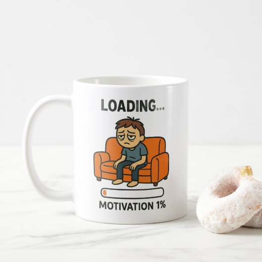 Grappige Lade Motivatie 1% Koffiemok (Met donut)