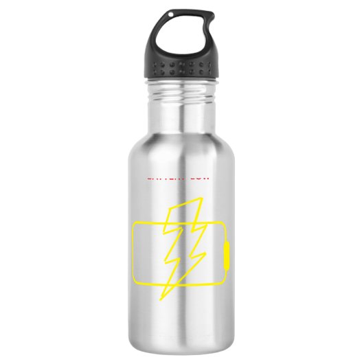 Grappige Lage Batterij RVS Fles (Voorkant)
