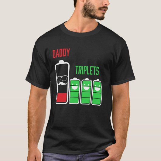 Grappige lage batterij triplet vader t-shirt (Voorkant)