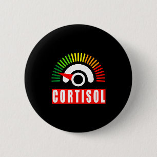 Grappige lage cortisol niveaus meme bijnieruitputt ronde button 5,7 cm