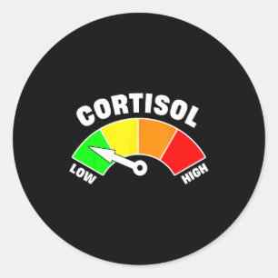Grappige lage cortisol niveaus meme  ronde sticker