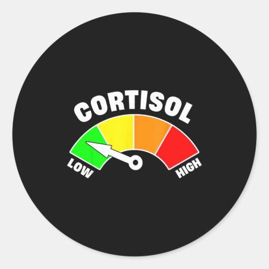 Grappige lage cortisol niveaus meme  ronde sticker (Voorkant)