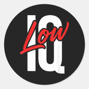 Grappige lage IQ-grap Sarcasme Humor Meme Domme Qu Ronde Sticker