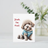 Grappige Lagotto Romagnolo in Kersttrui Feestdagenkaart (Staand voorkant)