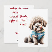 Grappige Lagotto Romagnolo in Kersttrui Feestdagenkaart (Voorkant / Achterkant)