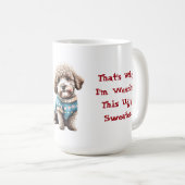 Grappige Lagotto Romagnolo in Kersttrui Koffiemok (Voorkant rechts)