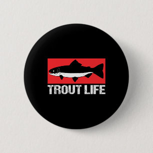 Grappige Lake Trout visser Vist forel leven Ronde Button 5,7 Cm