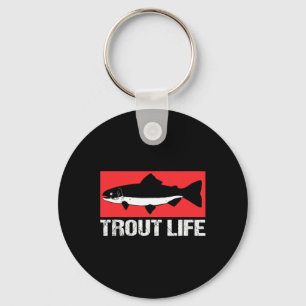 Grappige Lake Trout visser Vist forel leven Sleutelhanger