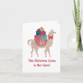 Grappige Lama Alpaca Schattig Uniek Te Laat Kerstm Feestdagen Kaart (Voorkant)