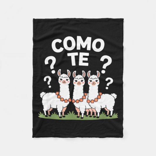 Grappige lama bloemenguirlande como te vraagteken fleece deken (Voorkant)