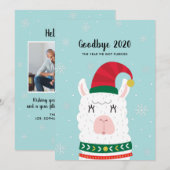Grappige lama Covid Kerstmis Nieuwjaar Custom Phot Feestdagenkaart (Voorkant / Achterkant)