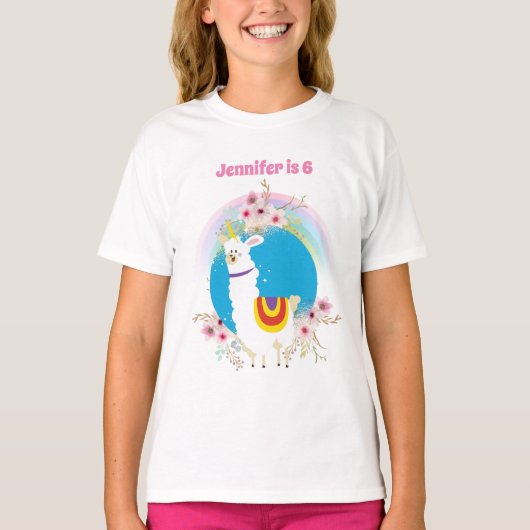 Grappige Lama Eenhoorn Alpaca Kawaii Cute Voeg Naa T-shirt (Voorkant)