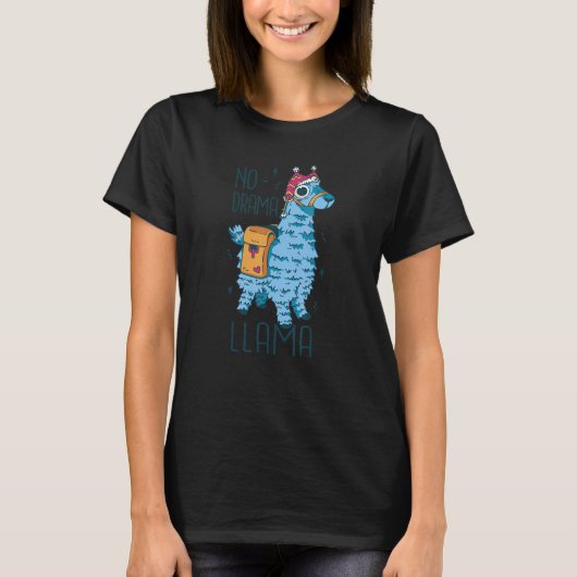 Grappige Lama, Geen Drama Lama T-shirt (Voorkant)