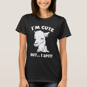 Grappige Lama Ik Ben Schattig Maar Ik Spuug T-shirt