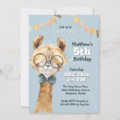 Grappige lama in de bril Kind verjaardagsfeestje Kaart (Voorkant)