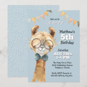 Grappige lama in de bril Kind verjaardagsfeestje Kaart (Voorkant / Achterkant)