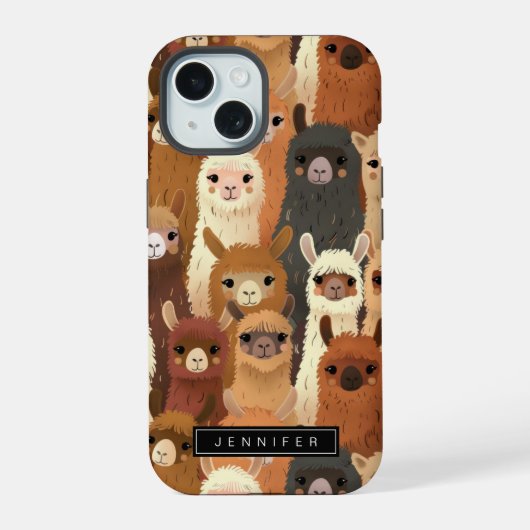 Grappige Lama iPhone Hoes 15 Case (Achterkant)