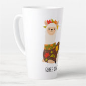 Grappige Lama Kalkoen Thanksgiving Latte Mok (Linkerhoek)