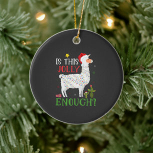 Grappige Lama Kerstvakantie Is Dit Vrolijk Genoeg Keramisch Ornament