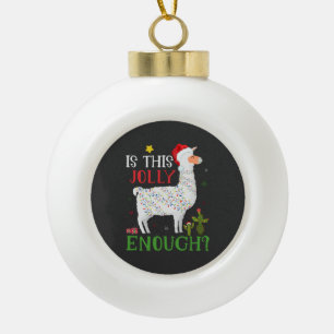 Grappige Lama Kerstvakantie Is Dit Vrolijk Genoeg Keramische Bal Ornament