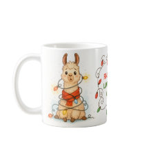 Grappige Lama Kerstverlichting Mok