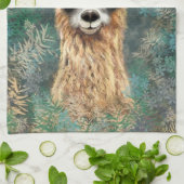 Grappige lama keukenhanddoek (Gevouwen)