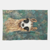 Grappige lama keukenhanddoek (Horizontaal)