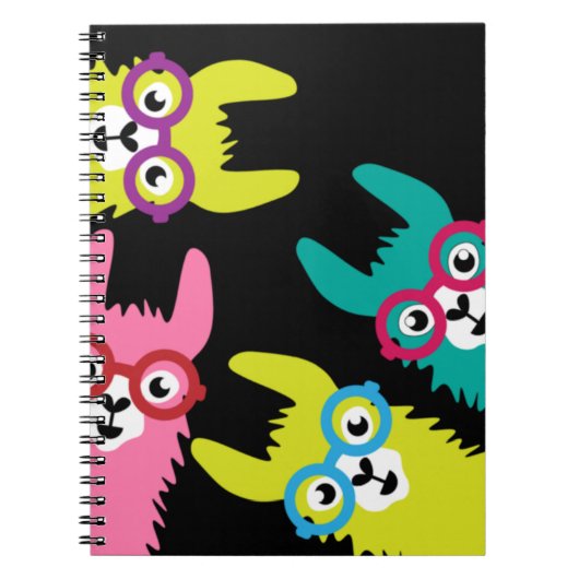Grappige Lama Kleurrijke Camelid Notitieboek (Voorkant)