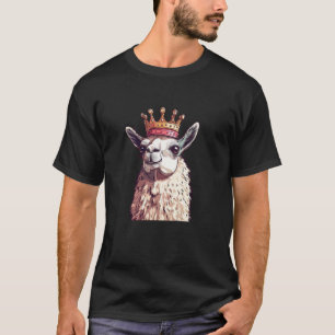 Grappige Lama Koning met een Gouden Kroon Outfit T-shirt