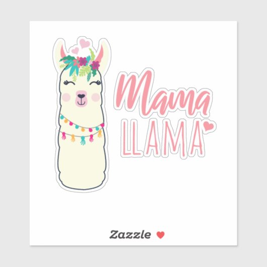 Grappige Lama MAMA Cute Moederdag Verjaardag Cadea Sticker (Vel)