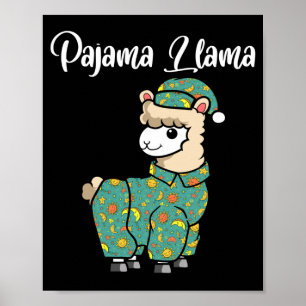 Grappige lama pyjama lama bedtijd pyjama alpaca poster