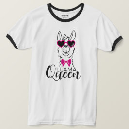 Grappige lama Queen T-shirt voor meisjes