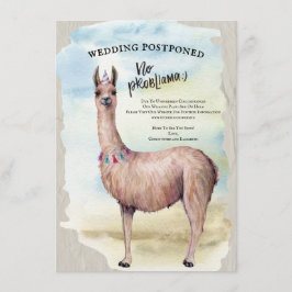 Grappige Lama Trouwdatum Uitgesteld Watercolor Kaart