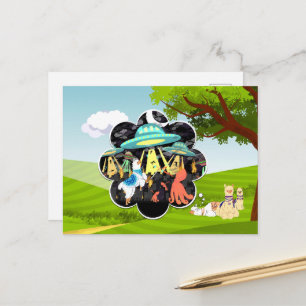 Grappige Lama versus Kwaadaardige Inktvis Epische  Briefkaart