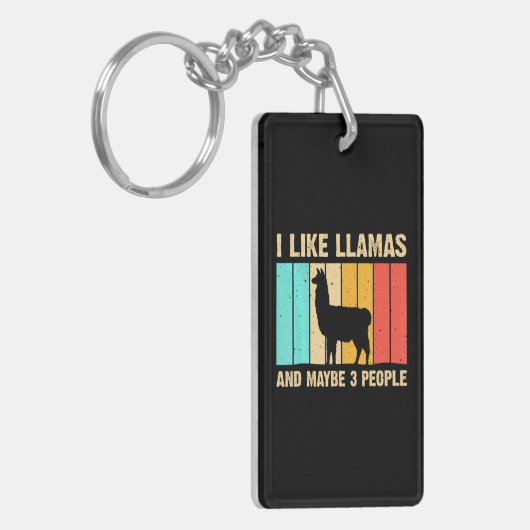 Grappige lama voor Alpaca Lover Farming Sleutelhanger (Voorkant Links)
