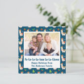 Grappige Lama Woordspeling Foto Feestdagenkaart (Staand voorkant)