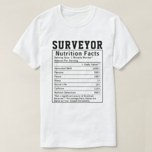 Grappige Landmeter Voedingsfeiten technische gesch T-shirt