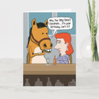 Grappige Lange Gezicht Paard Verjaardag Kaart