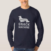 Grappige Lange Haar Dachshund's SNACK MACHINE T-shirt (Voorkant)