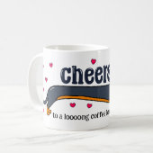 Grappige lange koffiepauze hond koffiemok (Voorkant links)