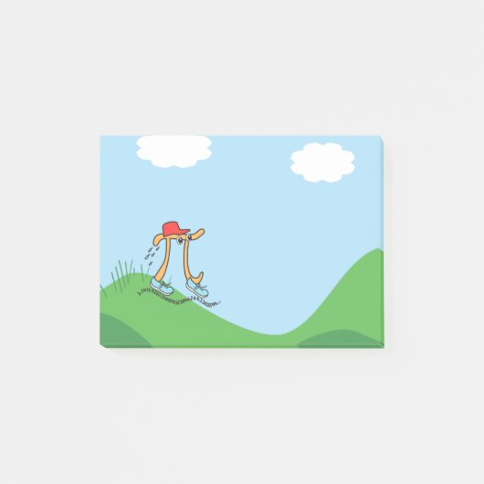 Grappige Lange Running Pi © illustratie Gift Post-it® Notes (Voorkant)