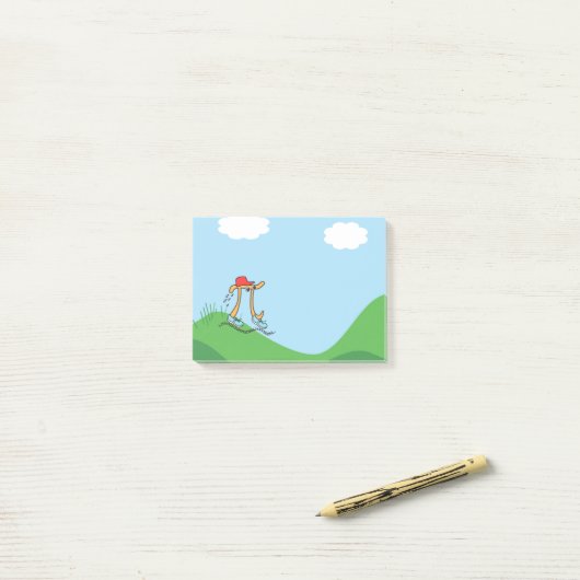 Grappige Lange Running Pi © illustratie Gift Post-it® Notes (Op bureau)