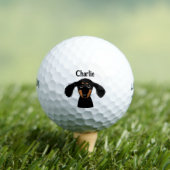 Grappige langharige dachshund puppy hond aangepast golfballen (Insitu Shirt)