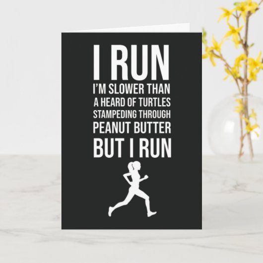 Grappige Langzame Hardloper Kaarten Hardlopen Jogg (Gele Bloem)