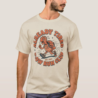 Grappige Langzame Run Club Vintage Schildpad T-shirt