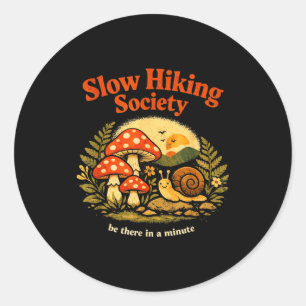 Grappige langzame wandelvereniging slak natuurlief ronde sticker