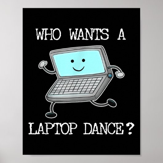 Grappige Laptop Dans Dansende Computer Pun Quote F Poster (Voorkant)